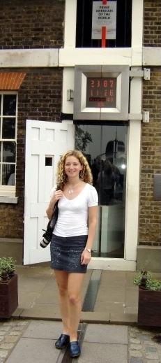 Lisa on the prime meridian of the world